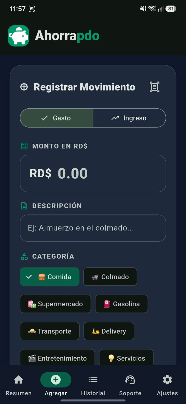 Registro de movimientos en Android