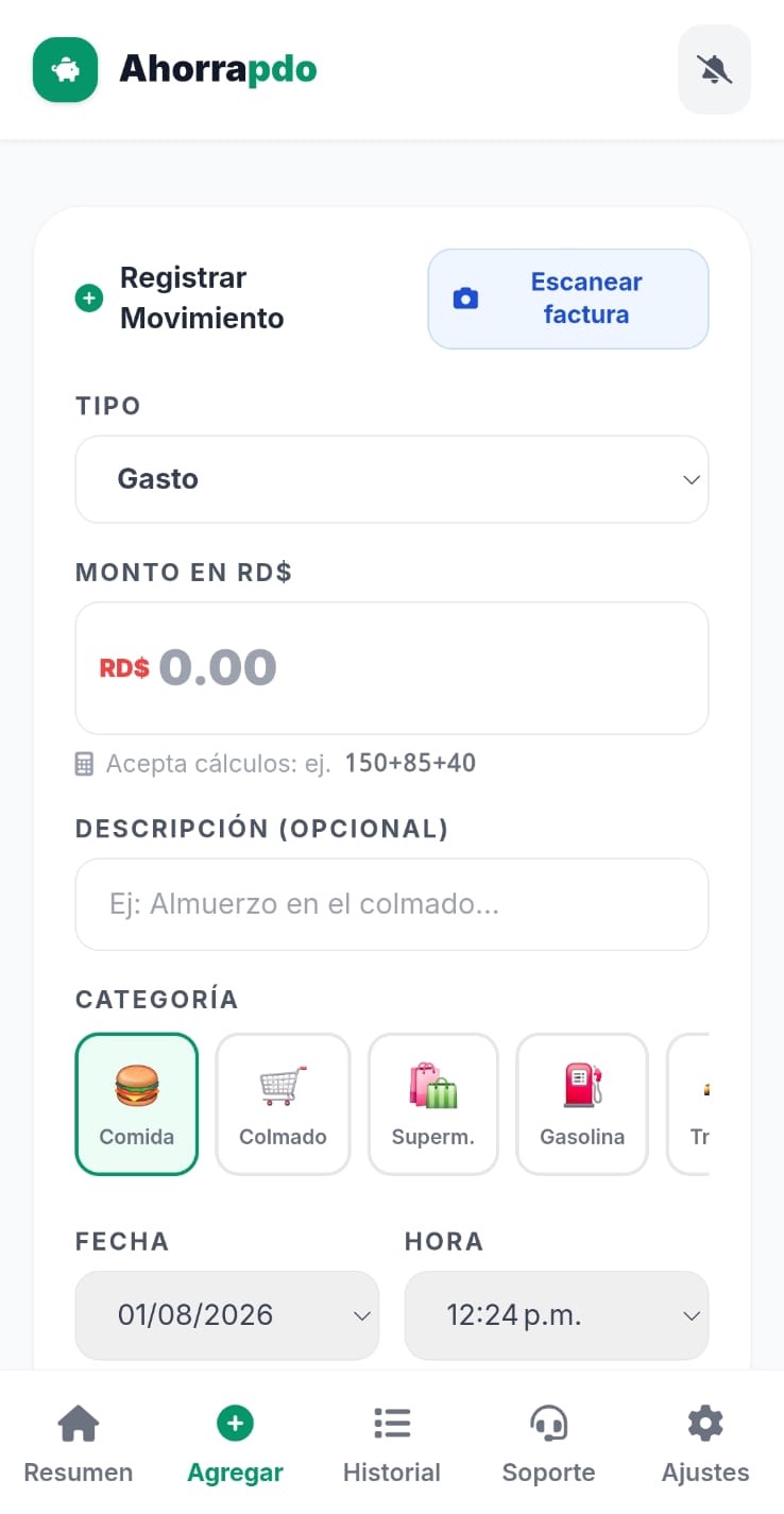 Registro de movimientos desde el navegador
